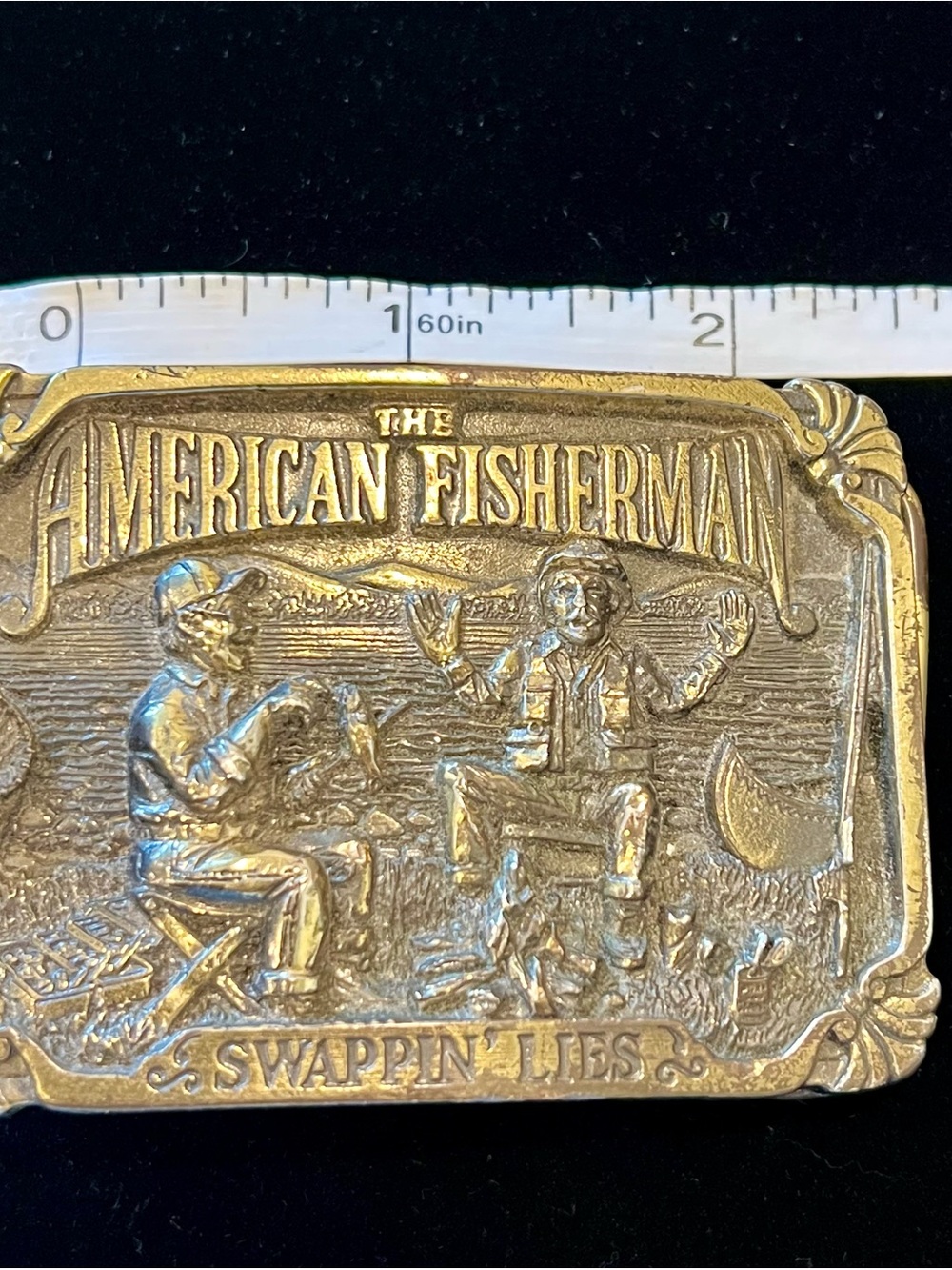 The American Fisherman Belt Buckle - Antique Gold Tone